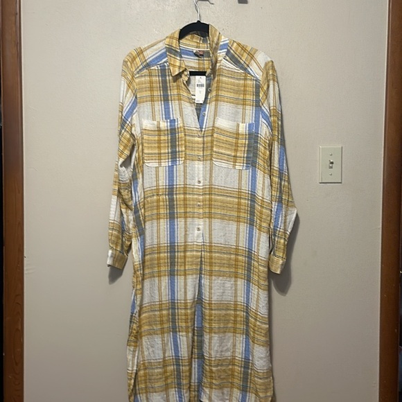 Anthropologie Pilcro Side-Slit Maxi Tunic Button-down Size Small NWT - Picture 4 of 10